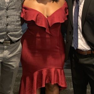 Fashion Nova La Flamenca Dress - Wine